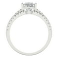 thumbnail image 4 of 3.36 ct Brilliant Princess Cut Moissanite 14k White Gold Solitaire with Accents Engagement Bridal Wedding Ring Band Set size 3.5, 4 of 7