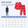 thumbnail image 4 of Salouo Red Love Heart Print Button-Front Long Sleeve Pajama Set for Men, Soft 2Pjs Men's Long Sleeve Sleepwear-XX-Large, 4 of 7