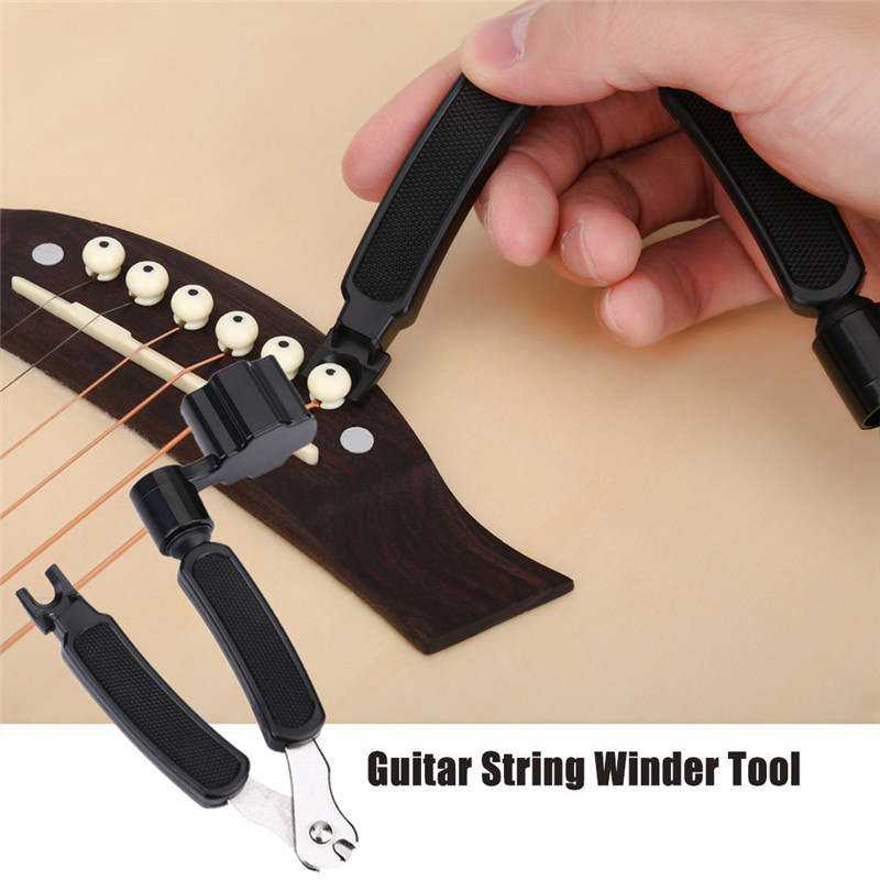 Yosoo 3 in 1 Multi-functional Guitar String Pegs Winder Cutter Bridge ...