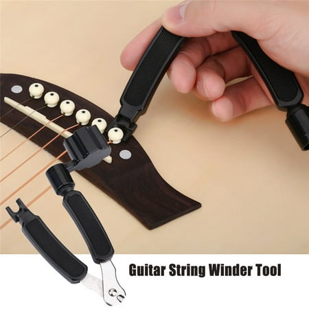 Yosoo 3 in 1 Multi-functional Guitar String Pegs Winder Cutter Bridge Pin Puller Maintenance Tool, Peg Winder, Guitar Repair