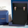 thumbnail image 5 of Gem Stone King 18K Yellow Gold Plated Silver Pink Moissanite and White Created Sapphire Earrings for Women (1.50 Cttw, Gemstone Birthstone, Round 5MM), 5 of 6