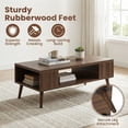 thumbnail image 6 of ELLEGNT 42" Walnut Rectangular Center Table - Coffee Table with Open Compartment and 2 Side Storage Shelves, 6 of 9