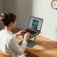 thumbnail image 7 of AGCAN Telescopic Laptop Stand for Desk with 360 Rotating Base, Height Adjustable, Ergonomic Portable Riser Holder for Good Posture, Compatible with MacBook Pro, All Laptops 10-17"-Gray, 7 of 7