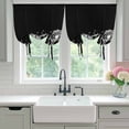 thumbnail image 4 of White Dandelion Balloon Curtains 63 Inch Length for Living Room/Bedroom, Spring Flowers Botanical Vintage Black Rod Pocket Privacy Door Curtains Decorative Tie Up Shade for Window 52"x63", 4 of 8