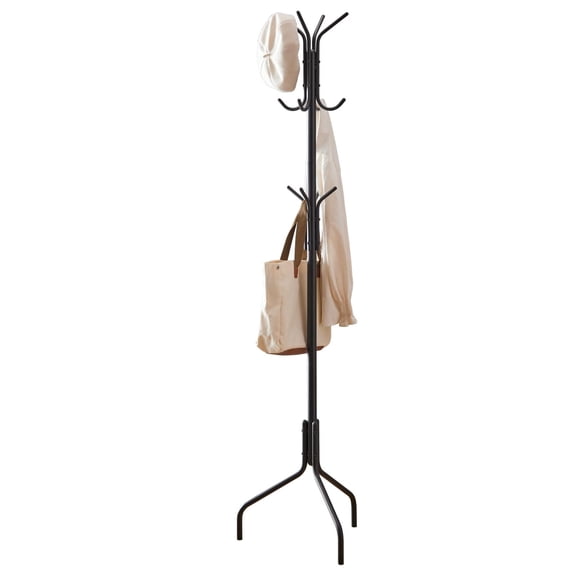 Coat Racks,Freestanding Coat Rack with 12 Hooks and 3 Prong Legs,Tree Coat Racks Organizer for Bedroom,Hallway,Entrance,Office,for Hats,Coats,Scarves,Handbags,Black