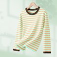 thumbnail image 6 of FSYBOA Girls Long Sleeve Shirts, Crew Neck Striped Fall Casual Kids Pullover Tops Size 9-10T, 6 of 8