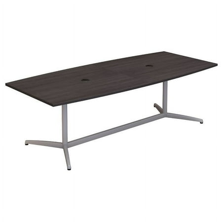 UPC: 0042976079161 | Bush Business Furniture 96W x 42D Boat Shaped Conference Table with Metal Base in Storm Gray