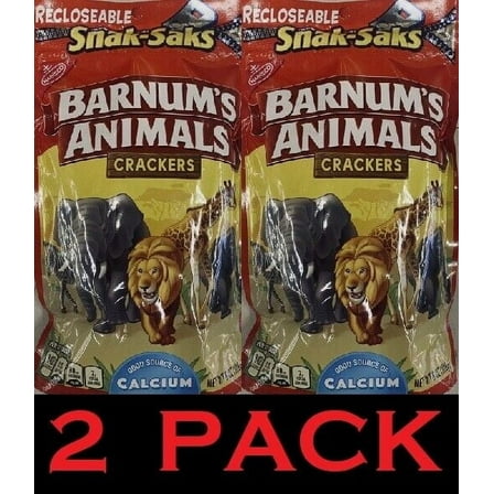 2x BARNUM'S ANIMALS CRACKERS Cookies Snak Saks 8 oz Bag - 2 PACK