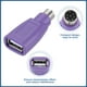 thumbnail image 3 of Adaptador de PS/2 a USB, Adaptador de PS/2 hembra a macho USB para ratón y teclado con cable para PC de escritorio, laptop, notebook, púrpura, 3 of 7