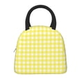 thumbnail image 3 of YFYANG Portable Waterproof Insulated Lunch Bag, Classic Yellow Plaid Reusable Cooler Bag / Picnic Bag for Adults Teens, 3 of 9