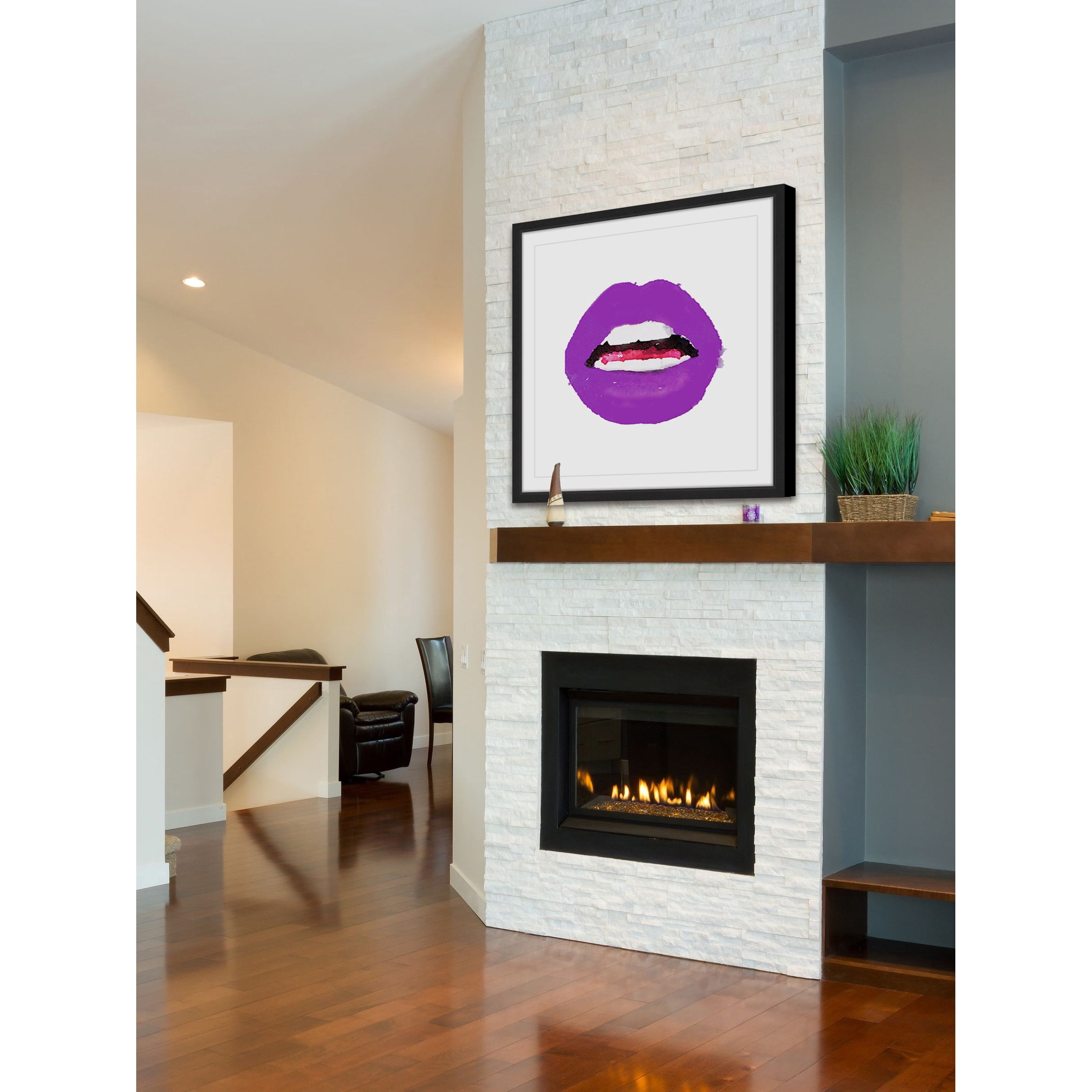 "Lips Colors Purple" Framed Painting Print