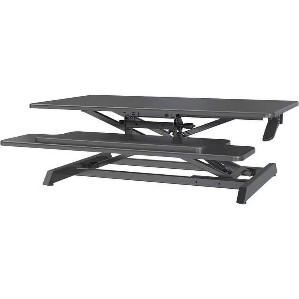 Lorell Large Monitor Desk Riser 37.40 lb Load Capacity - 19.6" Height x 35.4" Width x 19.3" Depth - Desk - Polyvinyl Chloride (PVC), Medium Density Fiberboard (MDF) - Black