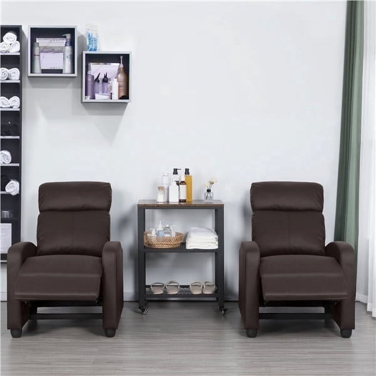 Yaheetech 2-Piece Manual Recliner Set, Brown Faux Leather photo 1