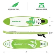 Famistar 12 Inflatable Stand Up Paddle Board SUP w/ 3 Fins, Adjustable Paddle, Pump & Carrying Backpack