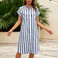 thumbnail image 6 of Linfrsh Womens Short Dresses Womens Summer Casual Sleeveless T Shirt Midi Dress Slim Fit Tie Waist Split Tank Long Dresses Vacation Sundress(Navy,S), 6 of 6