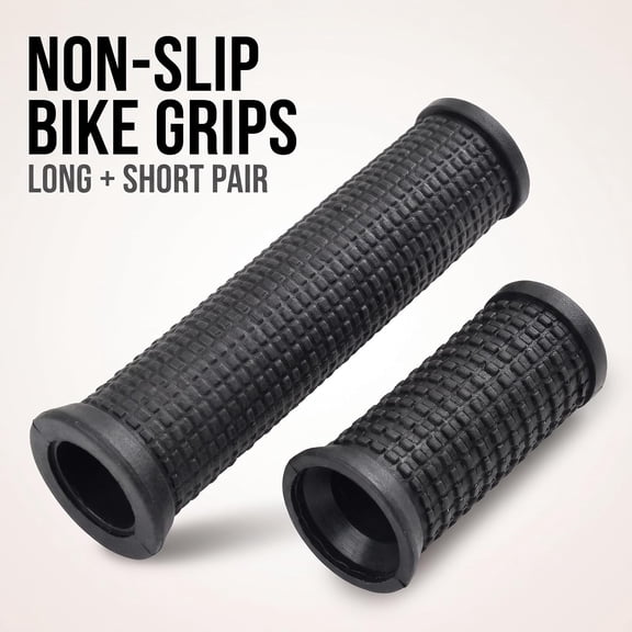 LADYGYM 2Pcs Bike Long/Short Handlebar Grips for Twising Shifter,Shockproof Anti Slip for Mtb Parts,Cycling Parts and Components Anti Slip Soft Rubber Handlebars,Headsets and Stems(Black)