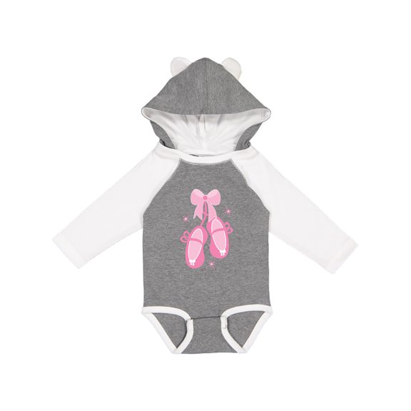 Inktastic Ballerina Pink Ballet Slippers Girls Long Sleeve Baby Bodysuit