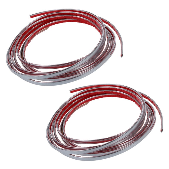 2X Chrome Adhesive Silver Tape 6MM 3 Meters Auto,2 x Decorative strips,Silver