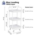 thumbnail image 5 of KK KINGRACK Metal 3 Tier Rolling Cart, Utility Cart with Wheels, Garage Storage, Office School Organizer, 5 of 8