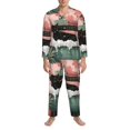 thumbnail image 3 of Fotbe Black Cat Pink Bathroom Pijama de Hombre con Estampado de Manga Larga, Conjunto de 2 Piezas, Ropa de Dormir Suave y Cómoda con Bolsillos-Large, 3 of 7