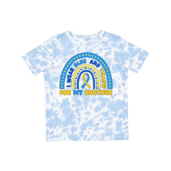 Inktastic I Wear Blue and Yellow for My Brother Down Syndrome Awareness Rainbow Boys or Girls Toddler T-Shirt