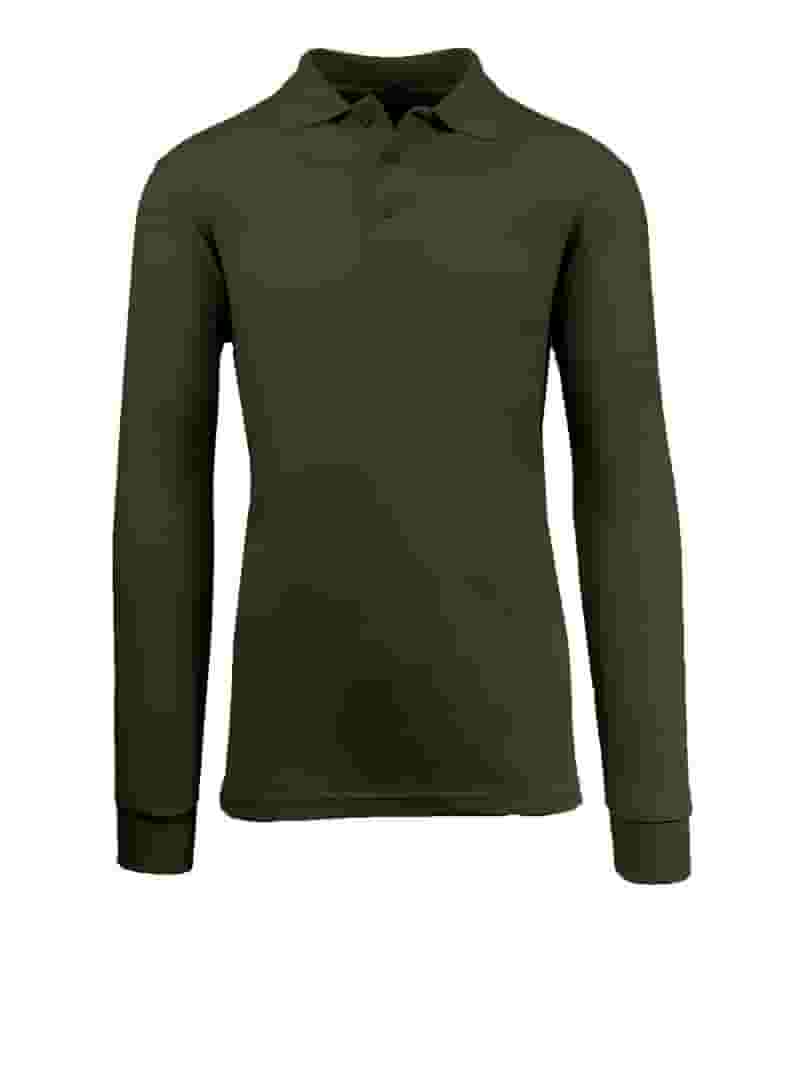 Premium Men's Long Sleeve Polo Shirts, Cotton Blend, Modern Premium Men's Long Sleeve Polo Shirts, Cotton Blend, Modern