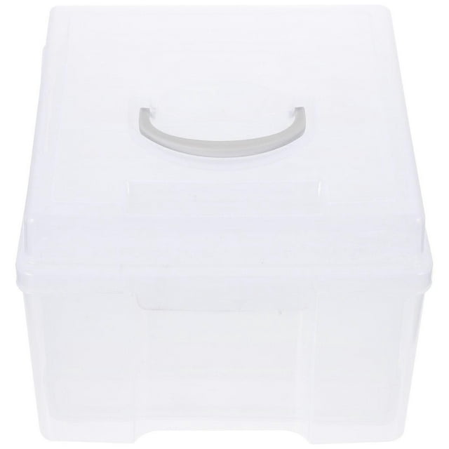 Photo Storage Case Multi-Functional Card Boxes Home Organization Transparent Rectangular Photo Storage 1Set