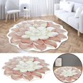 thumbnail image 4 of Floral Area Rugs Peony Flower Shape Area Rugs Non-Slip Rugs Floral Shaggy Carpet Bath Mat for Bedroom Living Room and Sofa, Beige, 2'x2', 4 of 7