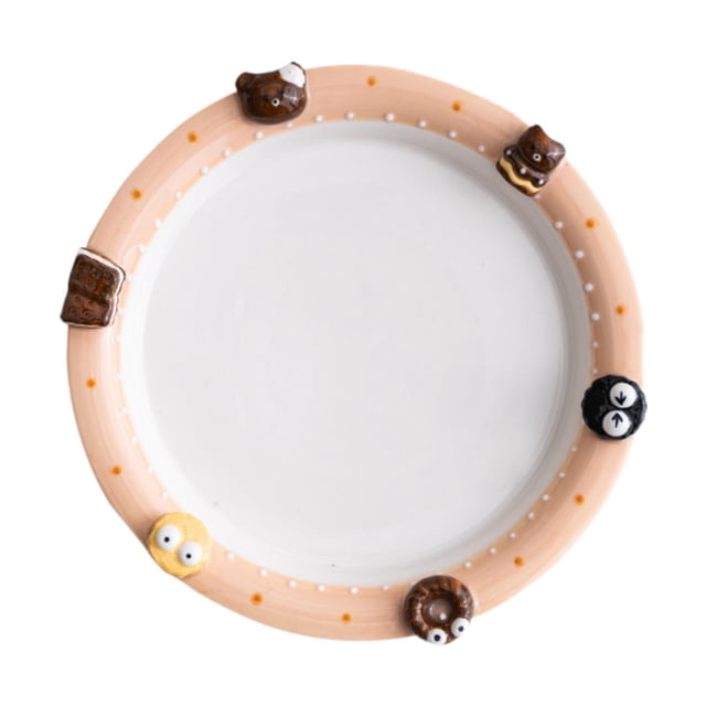 Plato de cena de cerámica, plato de postre, regalo de cumpleaños de dibujos animados, bandeja de frutas, plato de barbacoa, plato de fruta irregular redondo