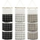 thumbnail image 1 of Bolsa de almacenamiento colgante de 3 piezas con 3 bolsillos, AUHOTA Prime, organizador de tela para colgar en la pared, ideal para dormitorio, baño y cocina, impermeable y elegante (negro, gris y bla, 1 of 5