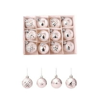 Hvmvliv 12-Piece Shatterproof Christmas Ball Ornaments Multiple Styles Tree Party Decorations Silver
