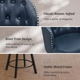 thumbnail image 5 of Faux Leather Upholstered Bar Stools with Backs for Kitchen Island, Dining Room, Pub, Dark Blue, 5 of 8