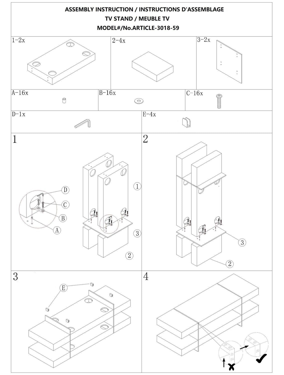 Kayden 59'' TV Stand, White