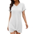 thumbnail image 7 of Womens Cover Ups for Swimwear V Neck Short Sleeve Bathing Suit Cover Up Twisted Swimsuit Coverup Beach Dress, 7 of 7