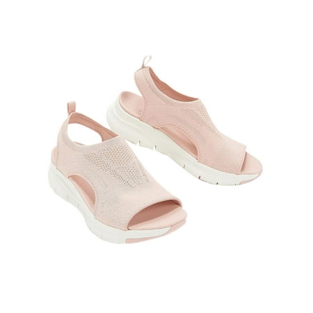 

Kesitin Women s Comfy Anti Slip Hollow Out Wedge Sandals Beach Lightweight On Shoes Pink 7.5