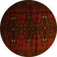 thumbnail image 1 of Ahgly Company Indoor Round Abstract Yellow Contemporary Area Rugs, 5' Round, 1 of 4