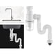 thumbnail image 3 of Desagüe del lavabo del fregadero Tubo de desagüe del fregadero Tubería de desagüe de alcantarillado del fregadero flexible para lavabo del lavabo - 45 mm 45 mm Magideal Desagüe del lavabo del fregadero, 3 of 7