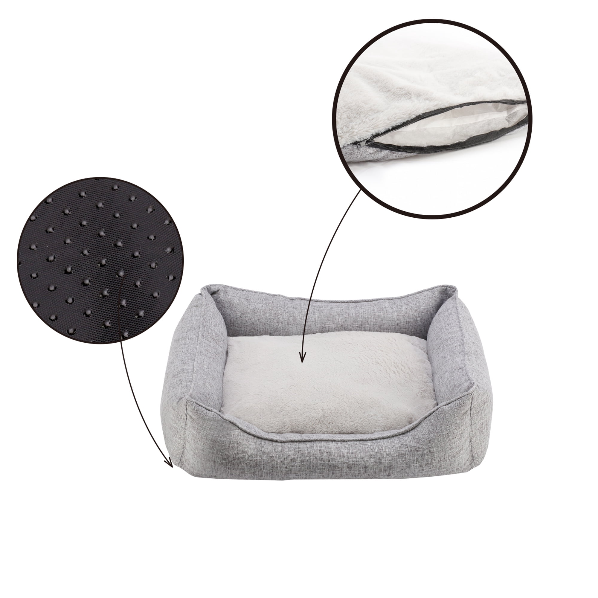 Dog and Cat Bed, Rectangle Washable Cuddler Bed, Anti-Anxiety & Calming Pet Bed
