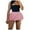 Pink, variant on Fsqjgq Skirts for Women To The Knees Trendy Casual Pleated Skirts Women Bubble Skirt High Elastic Waist Ruffle Flared Mini Skirts Layered Pleated Balloon Short Skirts with Shorts Underneath Goth M