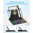 thumbnail image 4 of 7 Rainbow Backlight Rechargeable Detachable Keyboard Kit with Silent Mouse, 360 Swivel Magnetic Stand Case & Pencil Holder for iPad Air 4/5/6/7 10.9/11 M Series，Black, 4 of 11