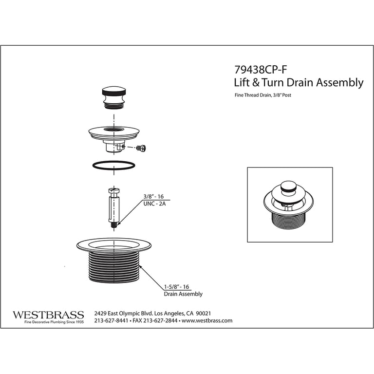 UNI-DRAIN Bathtub Drain Plug With Hair Catcher – 1-1/4” NPSM Fine Thread, Polished Chrome, Easy Lift & Turn Stopper