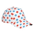 thumbnail image 3 of Balery Baseball Cap Adjustable Size for Running Workouts and Outdoor Activities All Seasons Dad Hat(Red Blue Polka Dots), 3 of 8