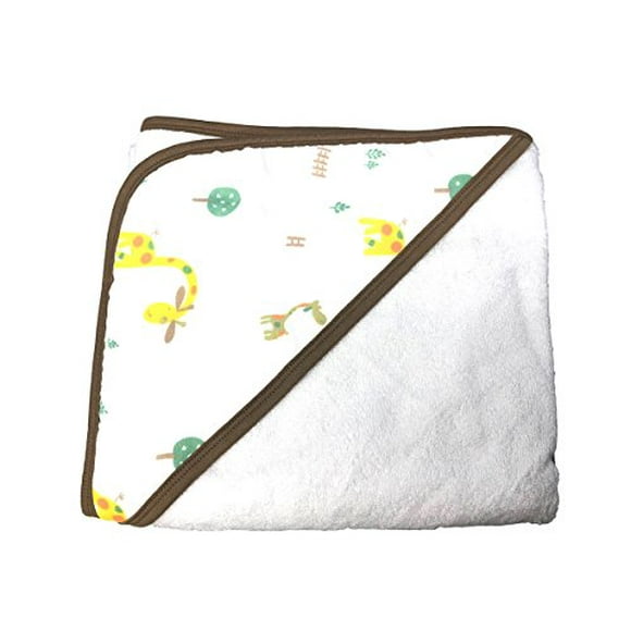 100% Bamboo Rayon Baby Bath Towel (Brown Zoo) 30"x30"