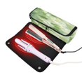 thumbnail image 5 of Hair Tools Storage with Heat Resistant Mat- Green Flower Pattern Printed Curling Iron Travel Bag/Flat Iron Case for Women, 5 of 8