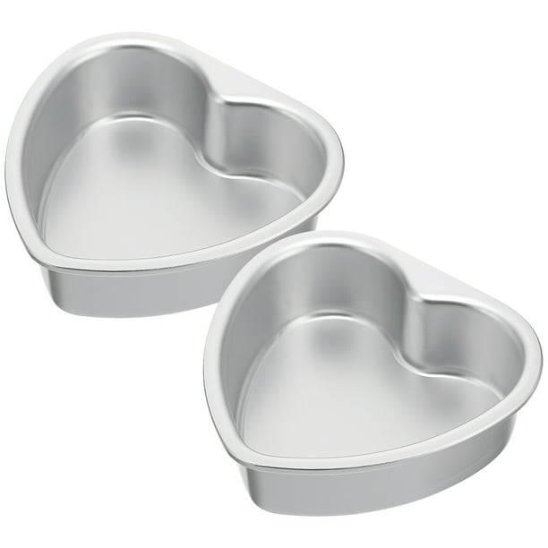 Molde para pastel con forma de corazón (2 unidades), incluye anillo, molde desmontable y base para hornear galletas.