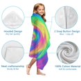 thumbnail image 7 of Rainbow Tie Dye Spiral Pattern Hooded Bath Towel，60"x35" for Ages 3 To 12 Kids, Quick Dry Lightweight Soft Microfiber Hood Beach Towel Cover Up for Kids, 7 of 7