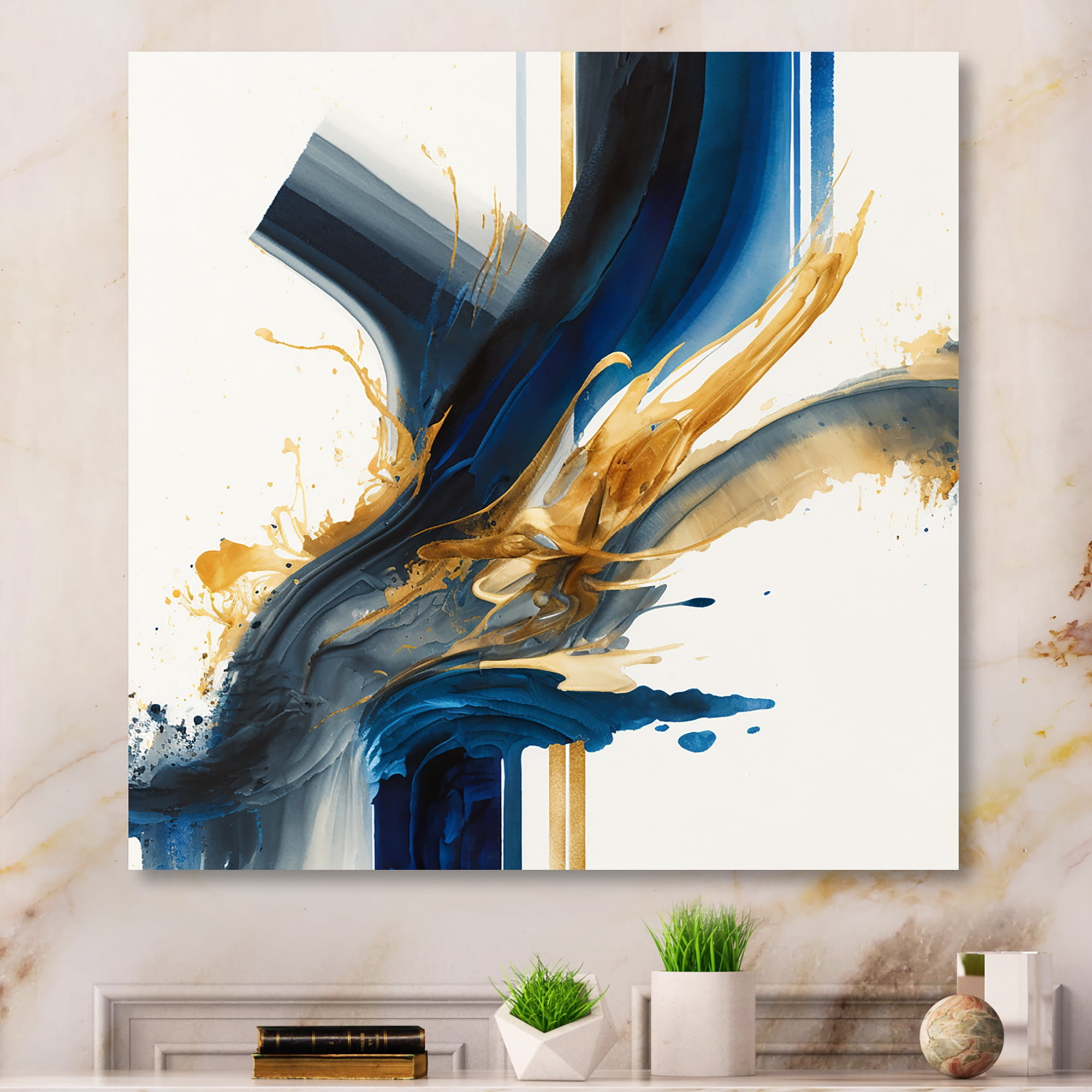 Designart Stylish Spiral Abstract IV Canvas Wall Art