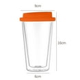 thumbnail image 6 of KMSS 12oz Insulated Tumbler Travel Mug Coffee Cup Double Walled Glass with Silicone Lid Hot Cold Drink Tea Milk Glass Cup (1Pack), 6 of 8
