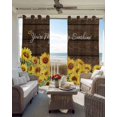 thumbnail image 4 of Sunflowers Blackout Curtains 63 Inches Long, Wooden Yellow Summer Botanical Elegant Pastoral Thermal Insulated Black Out Curtains, Darkening Window Curtain for Bedroom Living Room 42"x63" 2 Panels, 4 of 9