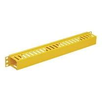 Tripp Lite Horizontal Cable Manager - Finger Duct With Cover, Yellow, 1u - Rack Cable Management Duct With Cover (horizontal) - Yellow - 1u - 19"